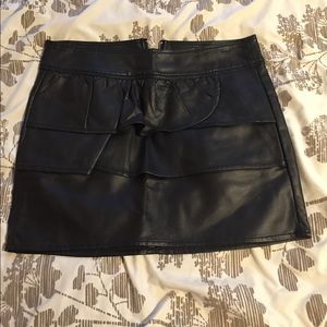 "Leather" skirt with layers